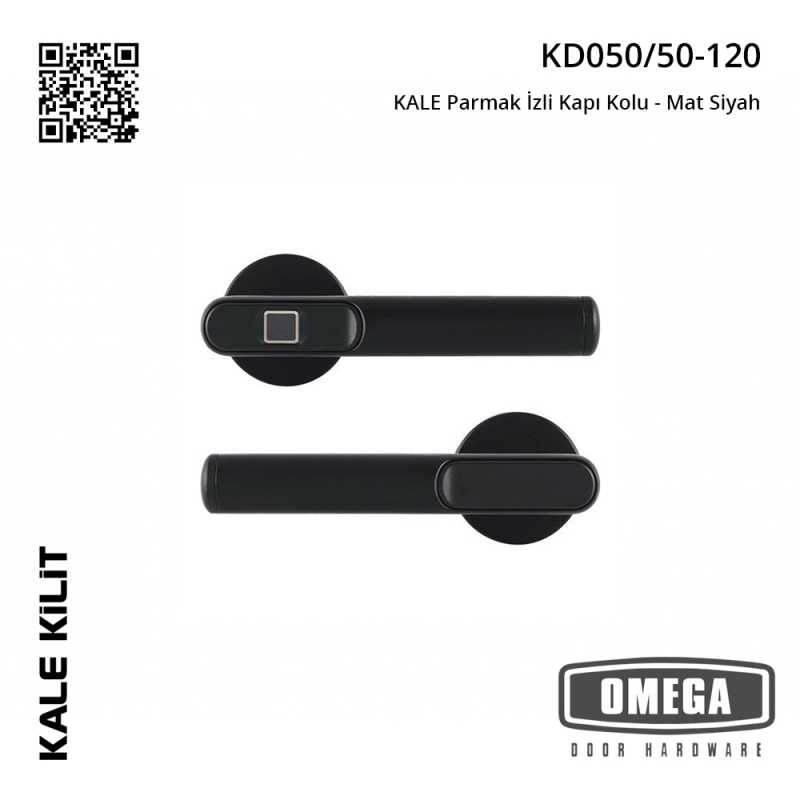 KALE Parmak İzli Kapı Kolu - Mat Siyah
